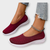 Mesh ballet flats with non-slip sole