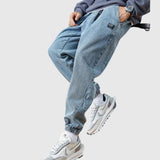 Elegant denim jogger trousers