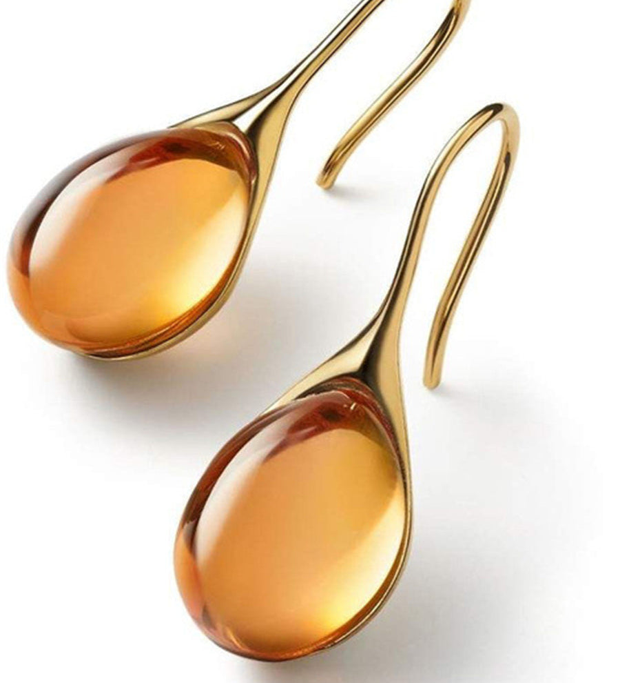 Gold and Silver Colored Crystal Drop Earrings