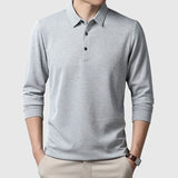 Lászlóffy - Elegant men's long-sleeved polo shirt