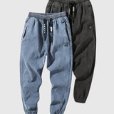Elegant denim jogger trousers