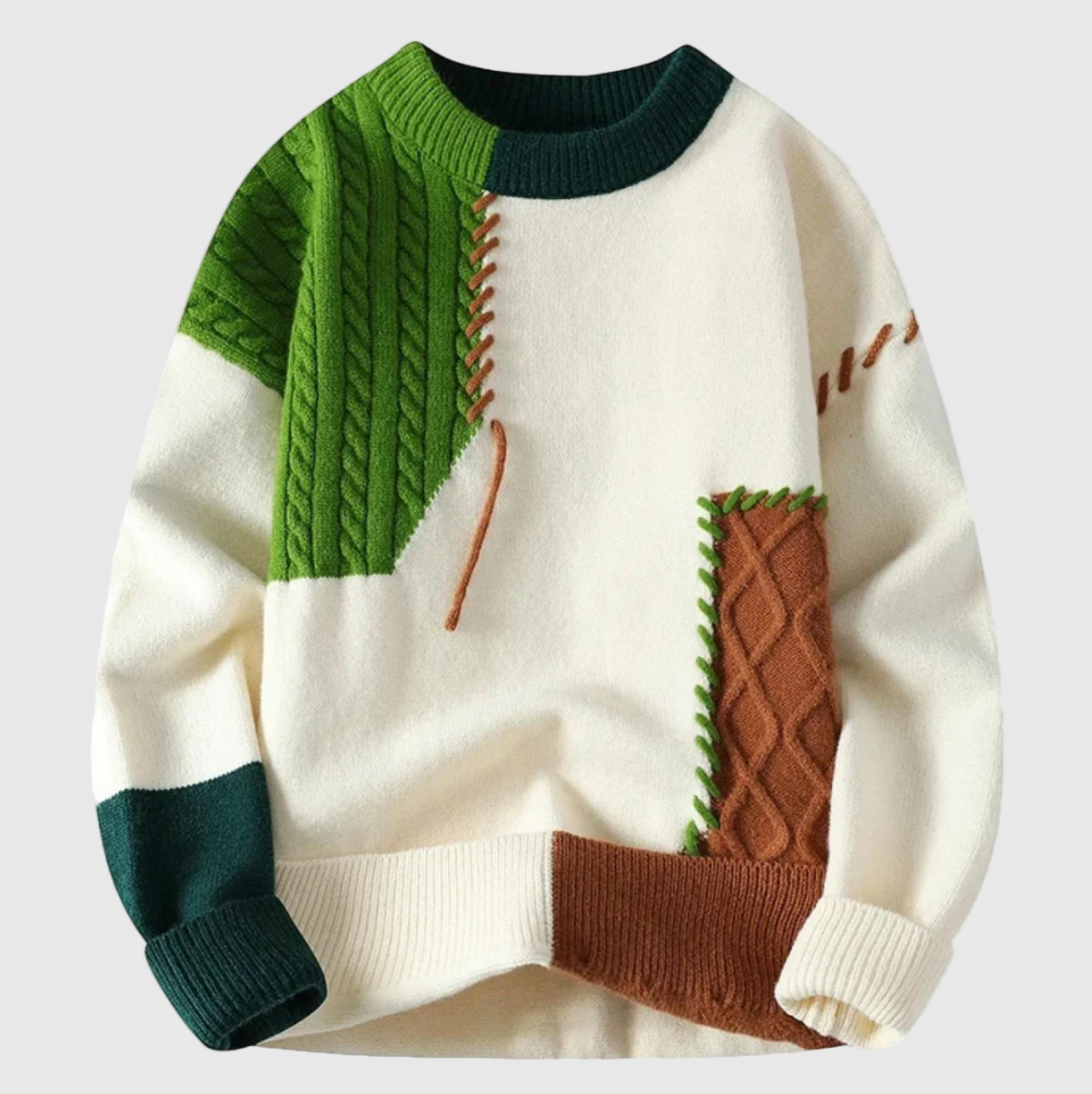 Jordan – Knitted jumper with patchwork pattern