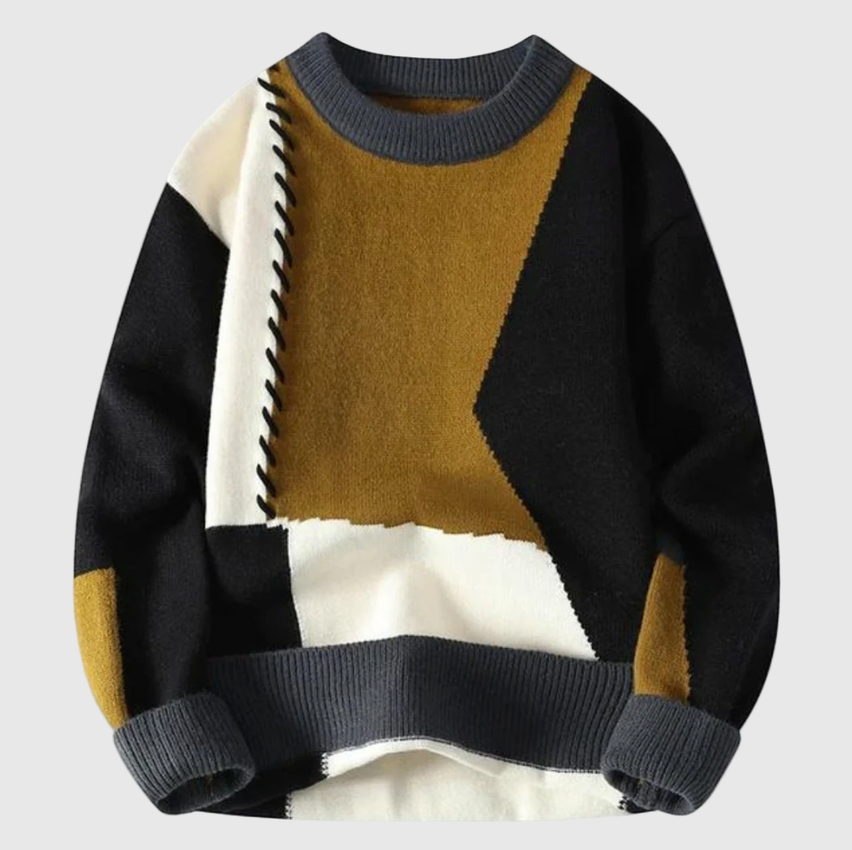 Jordan – Knitted jumper with patchwork pattern