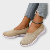 Mesh ballet flats with non-slip sole