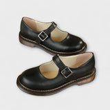 Women's Vintage Mary Jane Shoes – Classic Leather Strap Shoes with Comfortable Sole