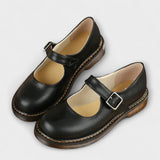 Women's Vintage Mary Jane Shoes – Classic Leather Strap Shoes with Comfortable Sole