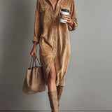 Estela | Midi Corduroy Dress