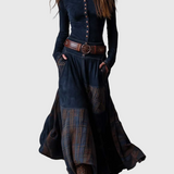 Isabelle - Suede maxi dress with belt