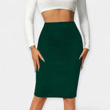 High-waisted office skirt
