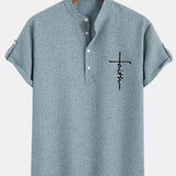 Kristóf™ | Elegant short-sleeved shirt with stand-up collar