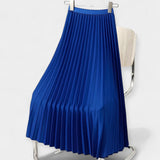 Long pleated silk skirt