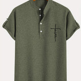 Kristóf™ | Elegant short-sleeved shirt with stand-up collar