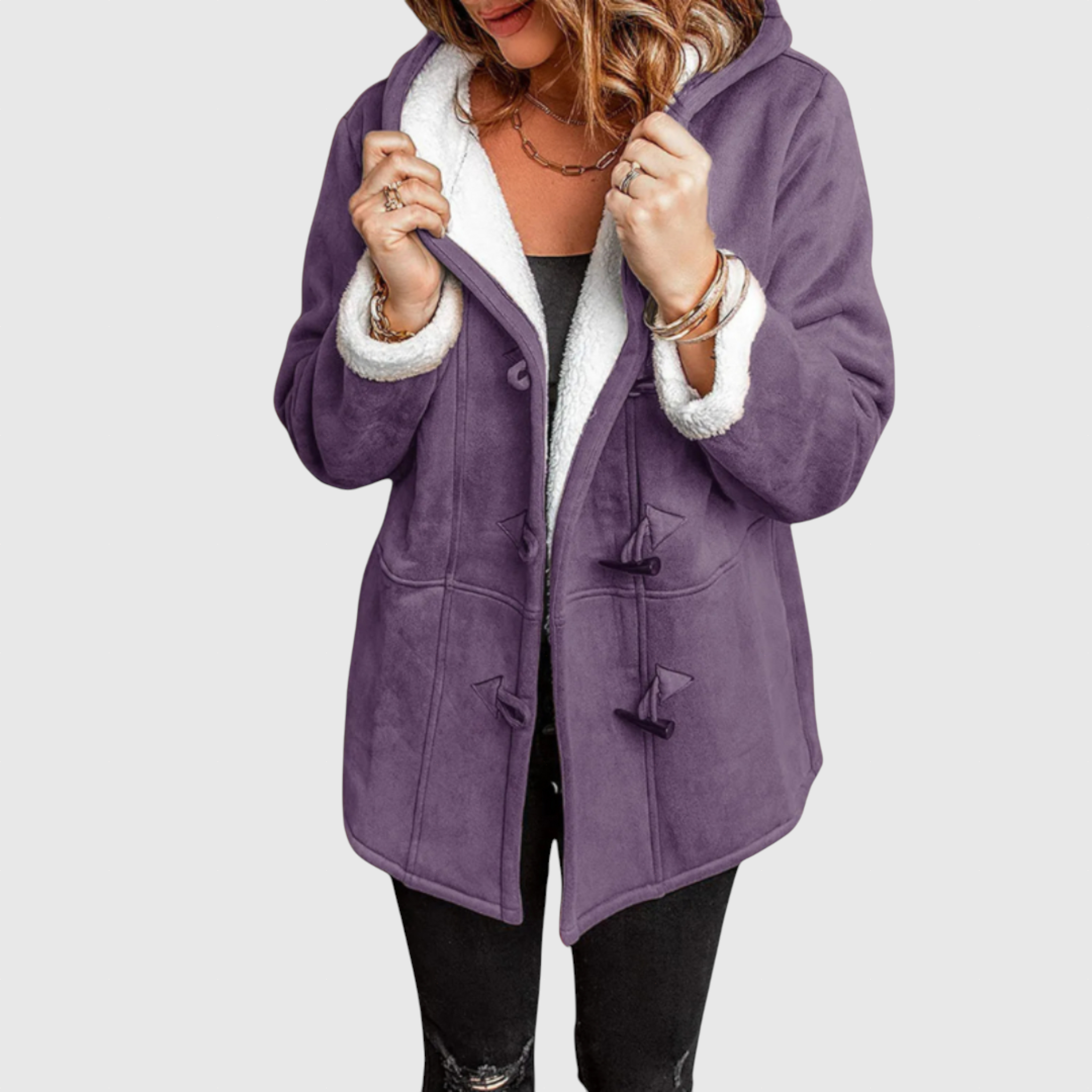 Elena - Elegant winter coat with fleece lining