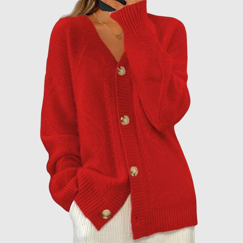 Eloise - Comfortable cardigan with knitted pattern