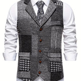 Men's herringbone tweed vest