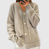 Eloise - Comfortable cardigan with knitted pattern
