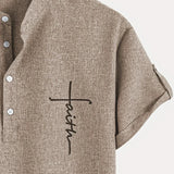 Kristóf™ | Elegant short-sleeved shirt with stand-up collar