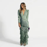 Gabriela - Long V-neck Moulded Dress
