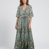Élodie – Long V-neck floral dress