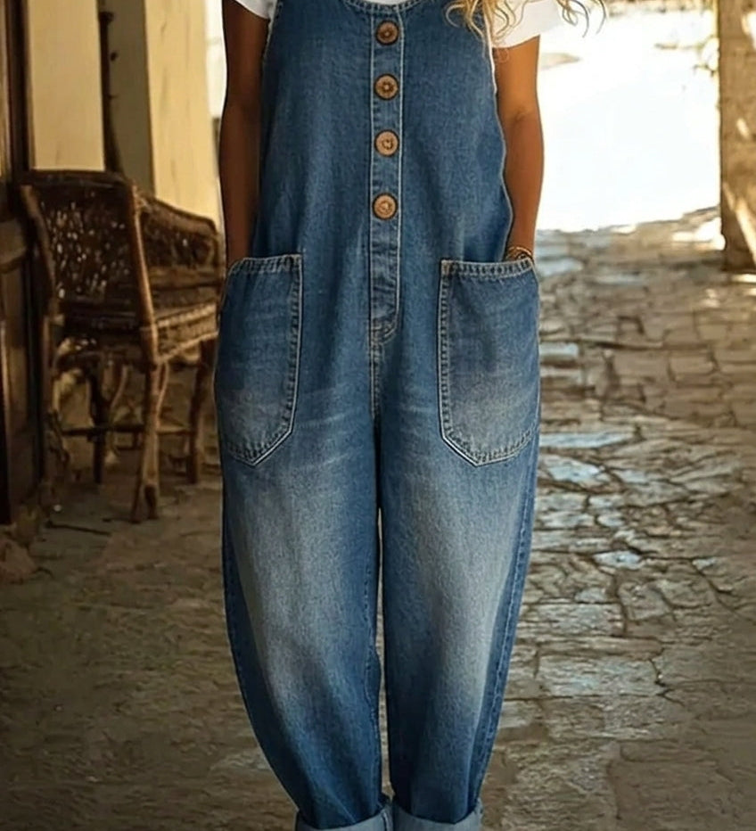 Lenna – Retro Pamut Farmer Overall