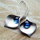 Silver Blue Stone Earrings