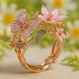 Natural Light Butterfly Zircon Ring