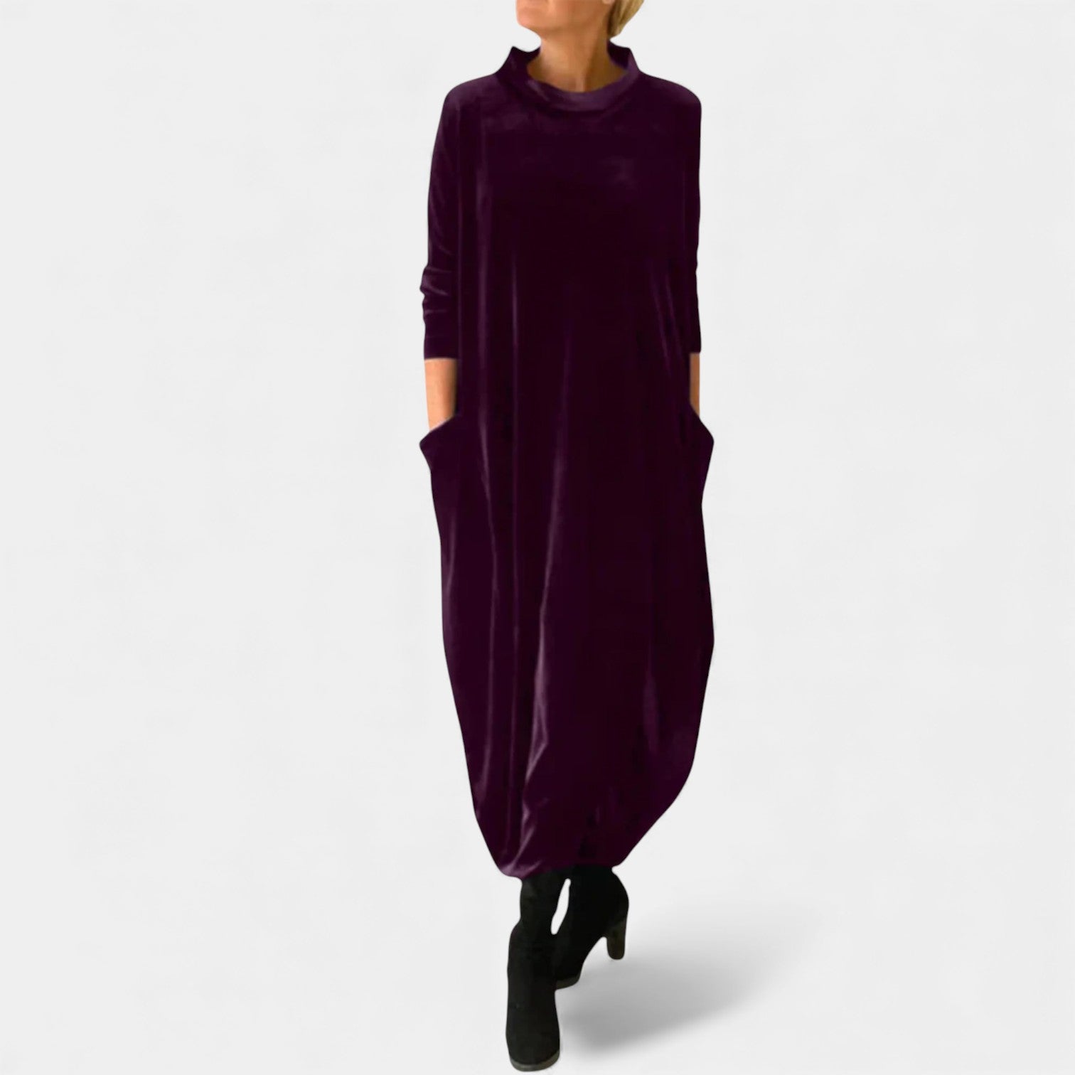 DEBORAH - SUEDE ELEGANT MAXI DRESS