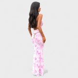 Mara - Pink Floral Print Dress