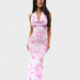 Mara - Pink Floral Print Dress