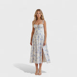Kiana – Lace-Up Midi Dress