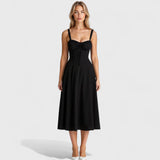 Kiana – Lace-Up Midi Dress