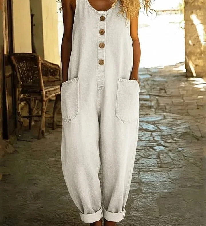 Lenna – Retro Pamut Farmer Overall