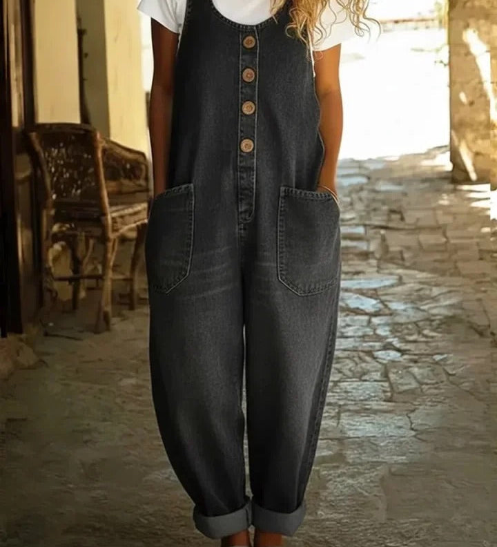Lenna – Retro Pamut Farmer Overall