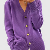 Katrin - Knitted cardigan with heart-shaped buttons