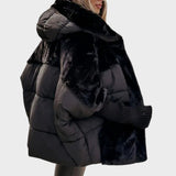 Eurelia – Faux Leather Hooded Jacket